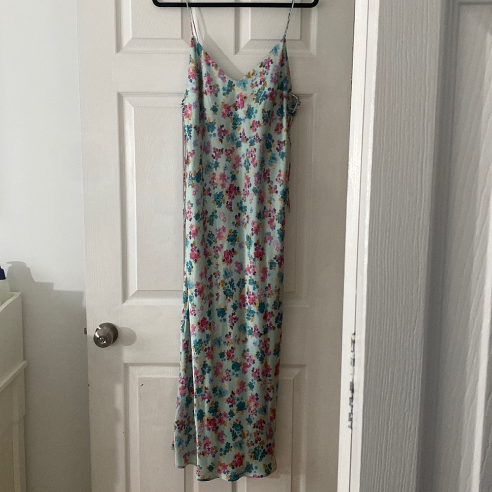 SIDE RUCHING PRINTED DRESS